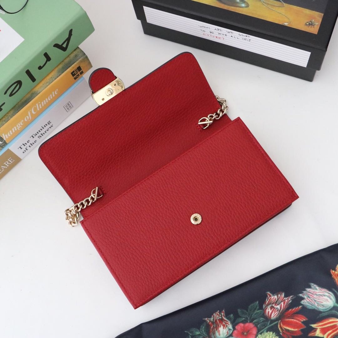 Gvc*1 510314 Red Leather Interlocking Bag