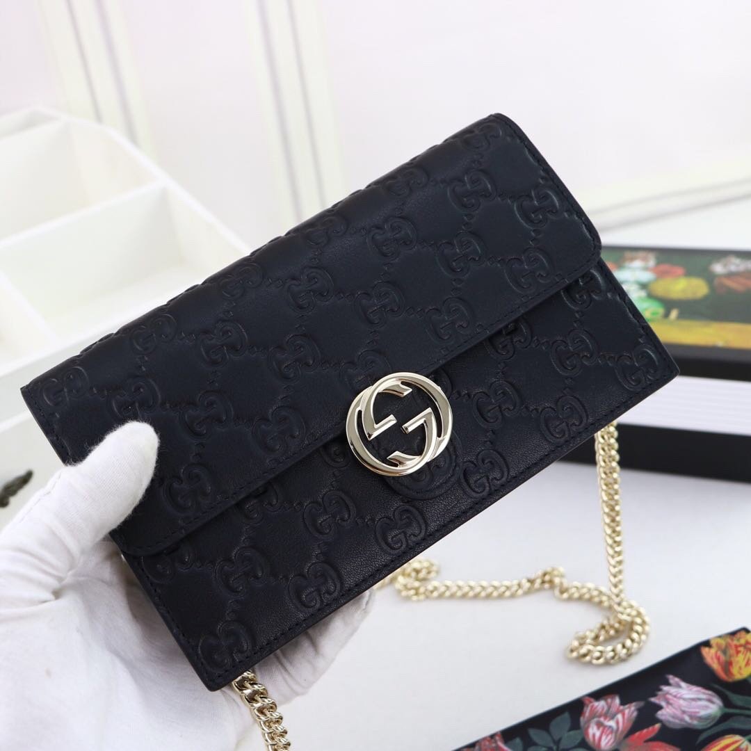 Gvc*1 510314 Leather Interlocking Bag