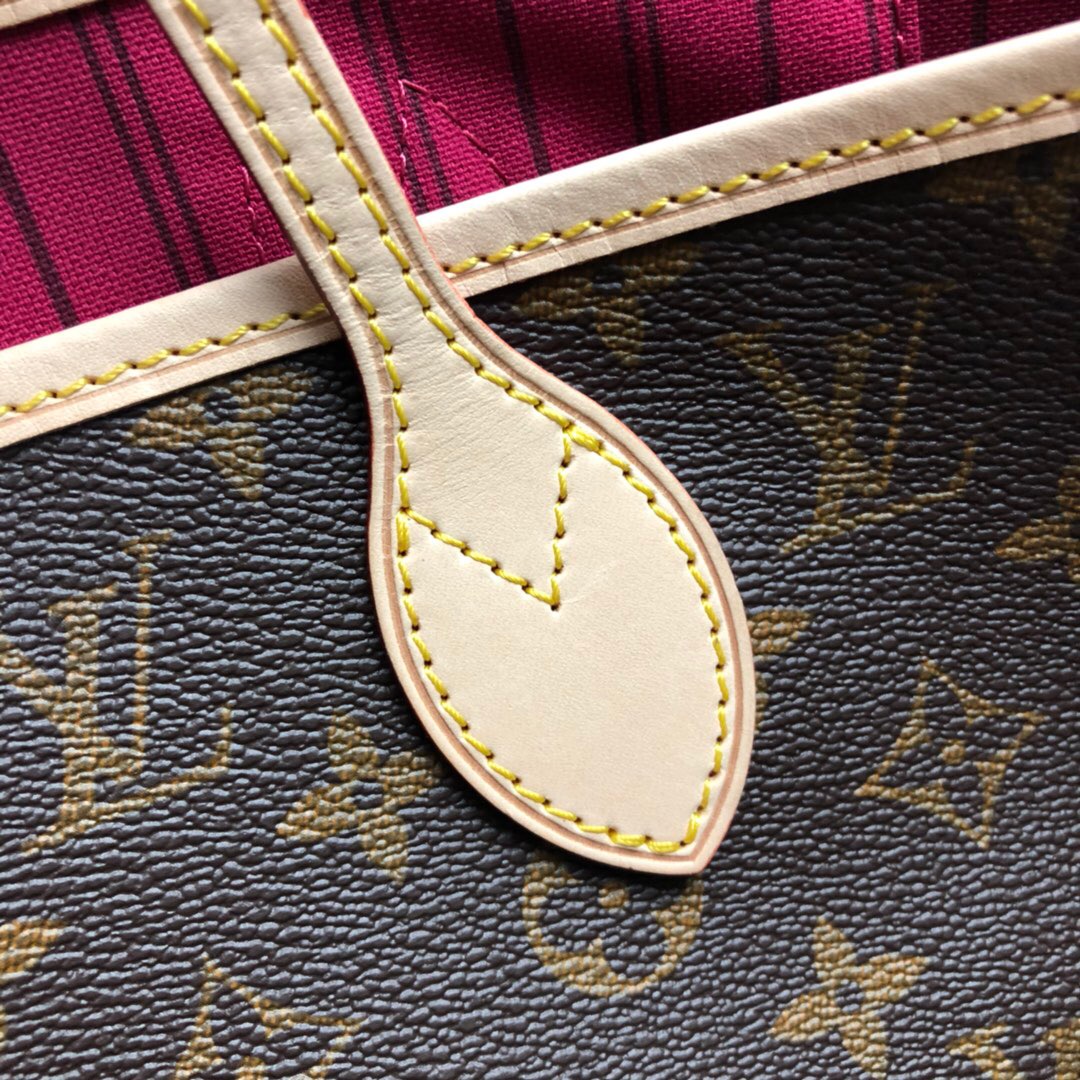 LV Neverfull MM Monogram with rose red M41178