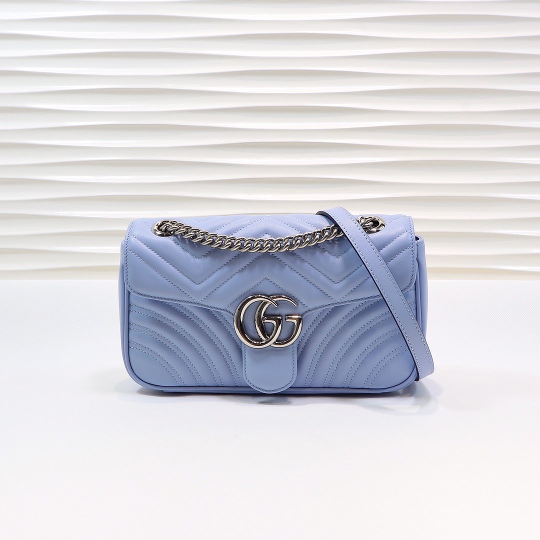 Gvc*1 Marmont matelassé shoulder bag 26cm blue