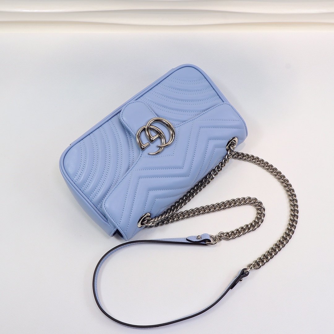Gvc*1 Marmont matelassé shoulder bag 26cm blue