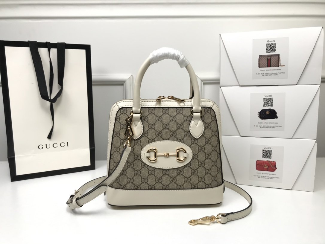 Gvc*1 1955 Horsebit Top handle bag White