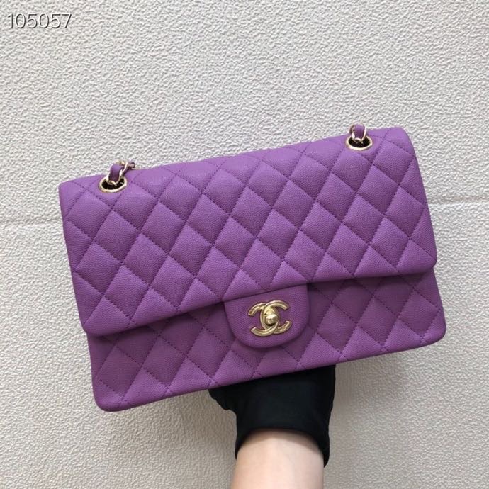 Ch**el Caviar Flap bag 25cm Purple