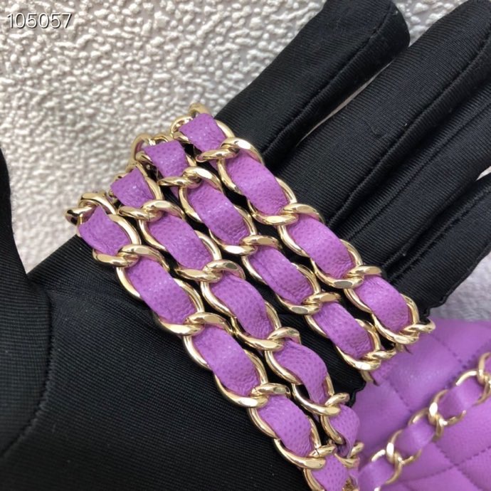 Ch**el Caviar Flap bag 25cm Purple
