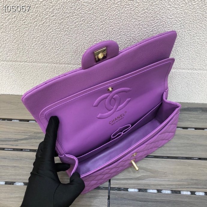 Ch**el Caviar Flap bag 25cm Purple