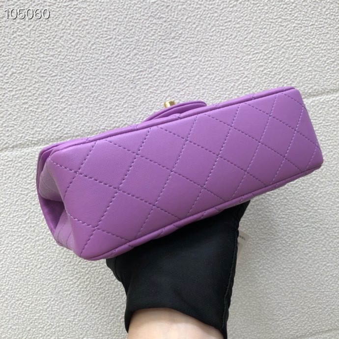 Ch**el Lambskin Flap bag 20cm Purple