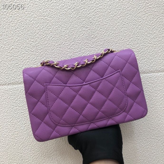 Ch**el Caviar Flap bag 20cm Purple