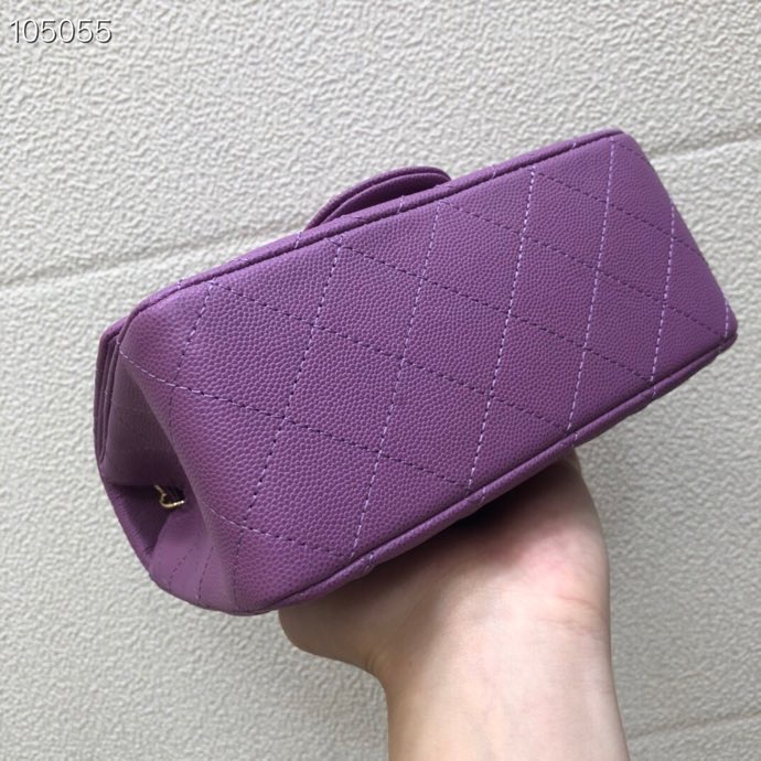 Ch**el Caviar Flap bag 17cm Purple