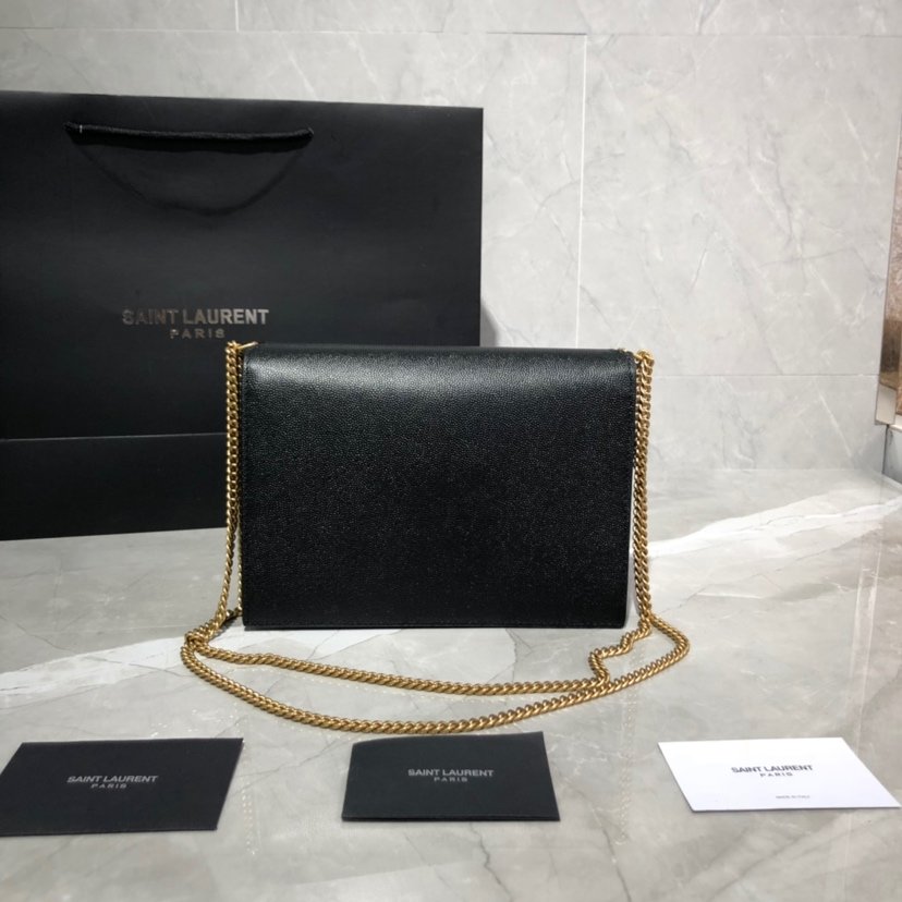 Y51 Sa1nt Lau*nt Cassandra Clasp Bag Caviar