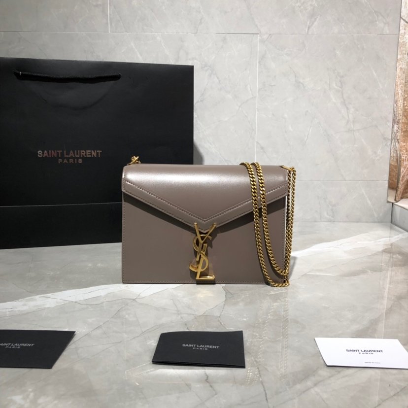 Y51 Sa1nt Lau*nt Cassandra Clasp Bag khaki