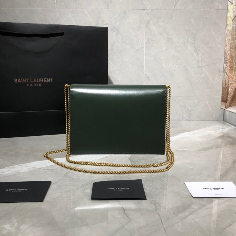Y51 Sa1nt Lau*nt Cassandra Clasp Bag Green