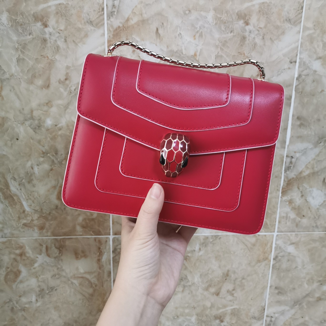 Bvlga Serpenti in Love Bag 20cm red