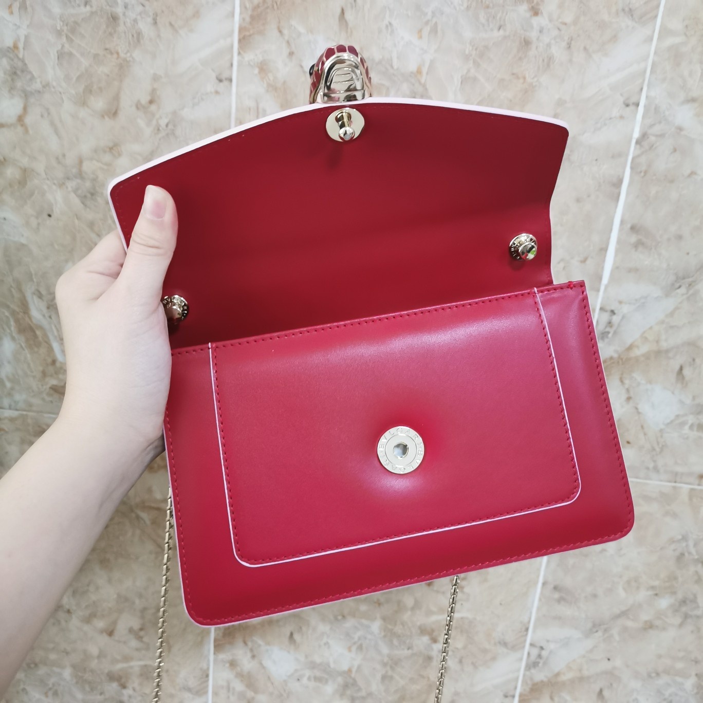 Bvlga Serpenti in Love Bag 22cm red