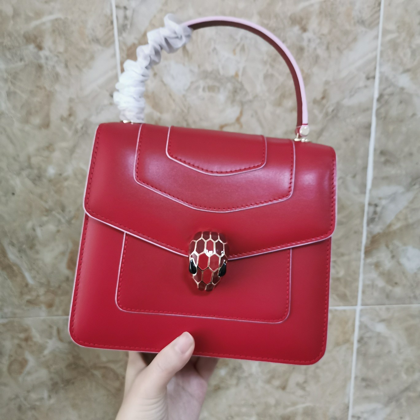 Bvlga Serpenti Forever in Love Bag 18cm red