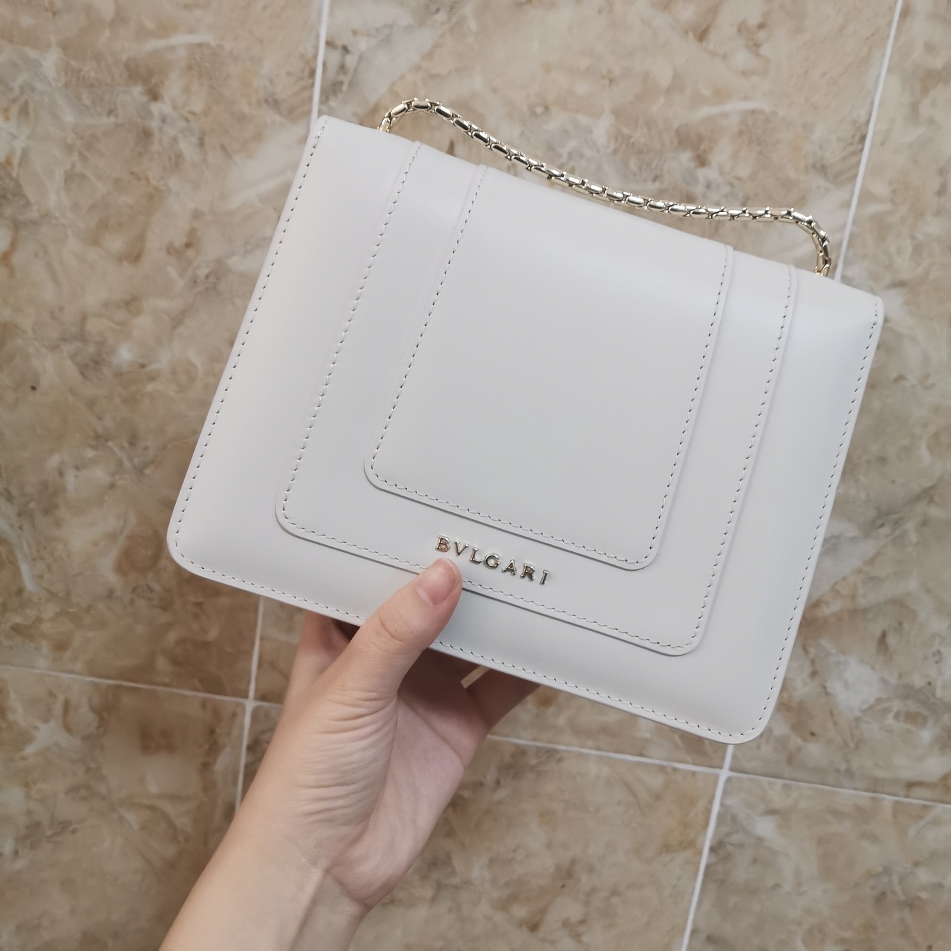 Bvlga Serpenti in Love Bag 20cm white