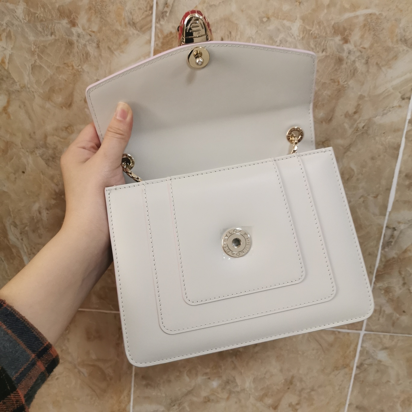 Bvlga Serpenti in Love Bag 20cm white