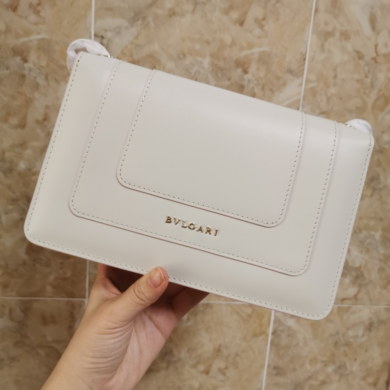Bvlga Serpenti in Love Bag 22cm white