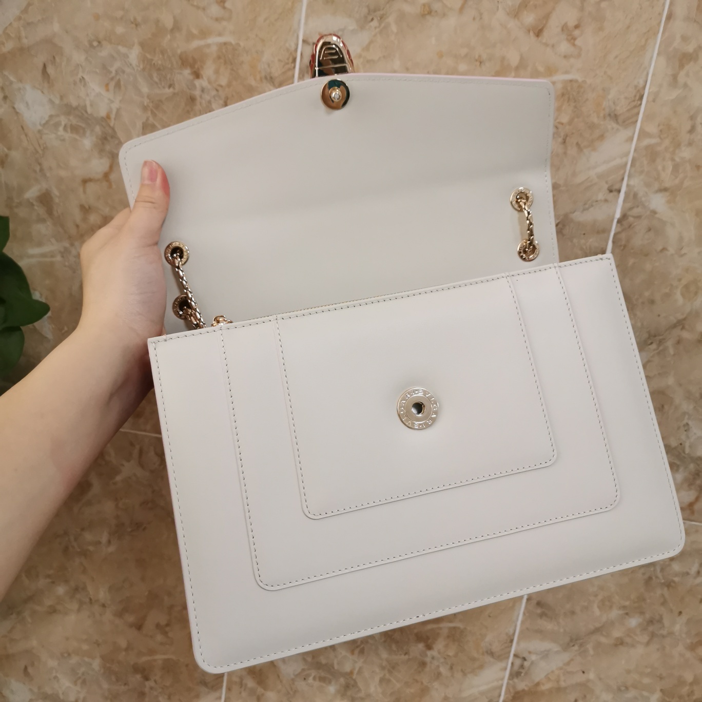 Bvlga Serpenti in Love Bag 27cm white