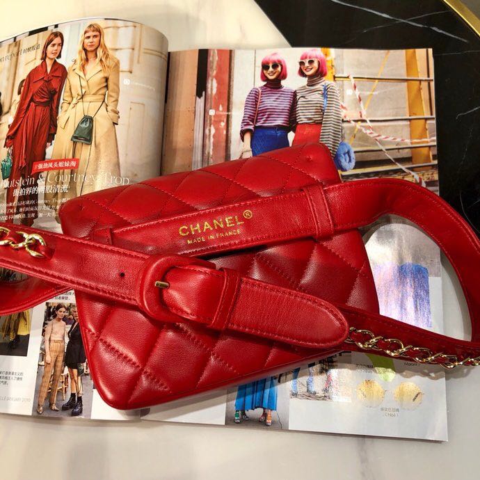 Ch**el Lambskin Waist Belt Bag 15cm