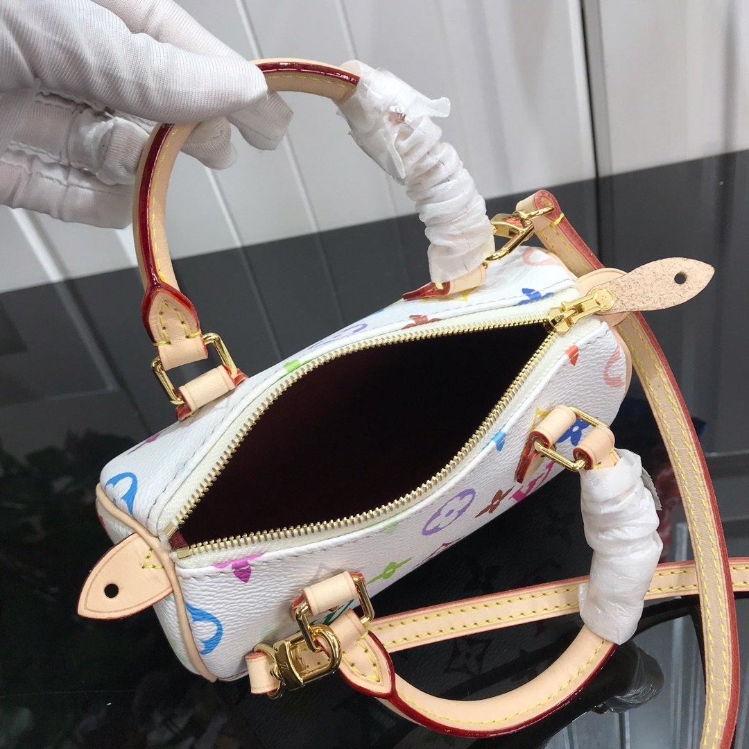 LV M92645 nano speedy bag white