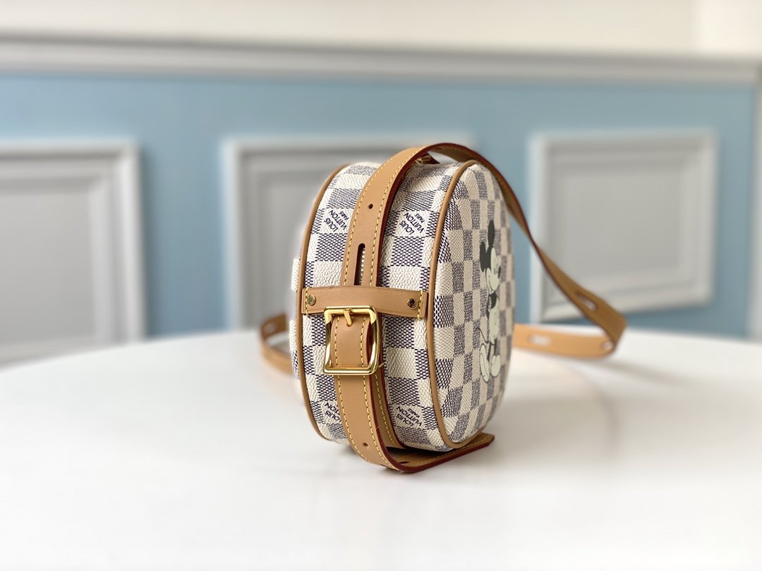 L0vis Vvtt0n Boite Chapeau Souple Damier Azur