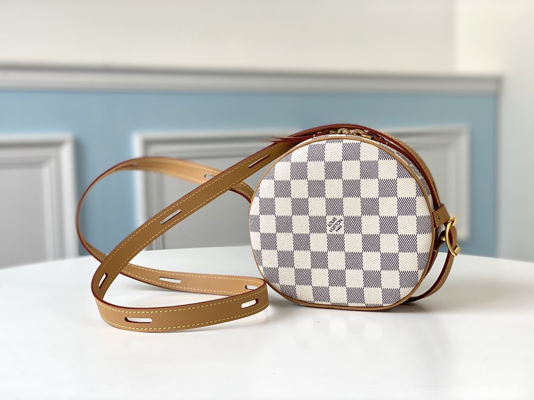 L0vis Vvtt0n Boite Chapeau Souple Damier Azur