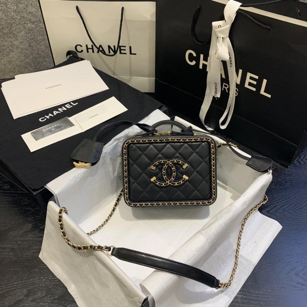 Ch**el Small Cosmetic bag 18cm Black