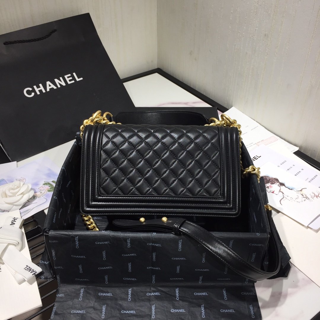 Ch**el Leboy Bag Lambskin 25cm Black