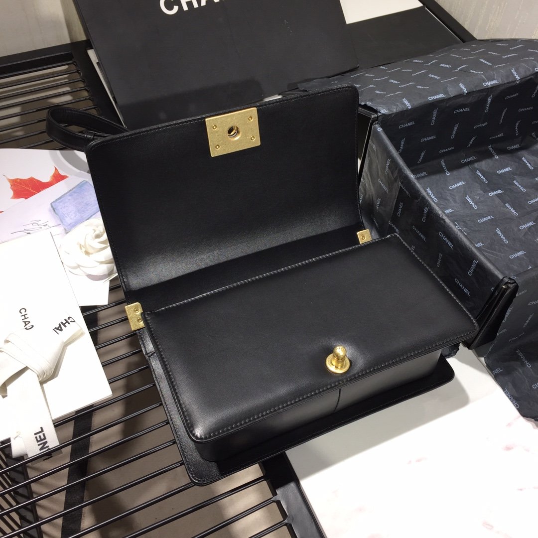 Ch**el Leboy Bag Lambskin 25cm Black