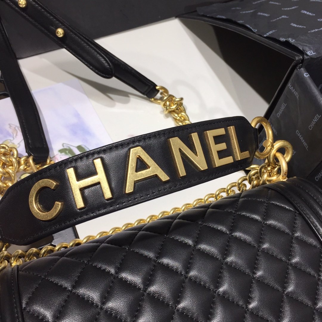 Ch**el Leboy Bag Lambskin 25cm Black