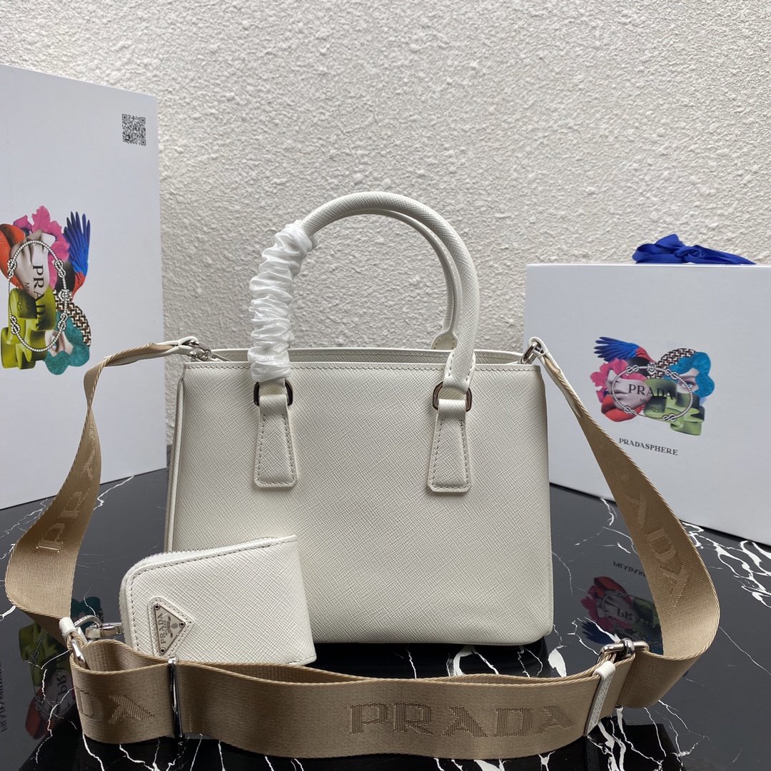Pra*a Saffiano Leather Bag 1BA296 23cm