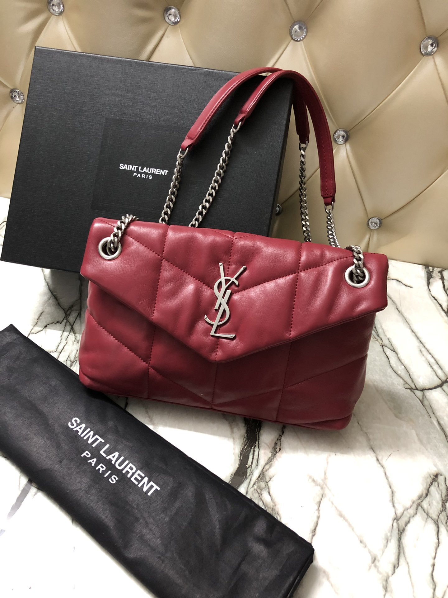 Y51 Puffer Handbag 29cm Red