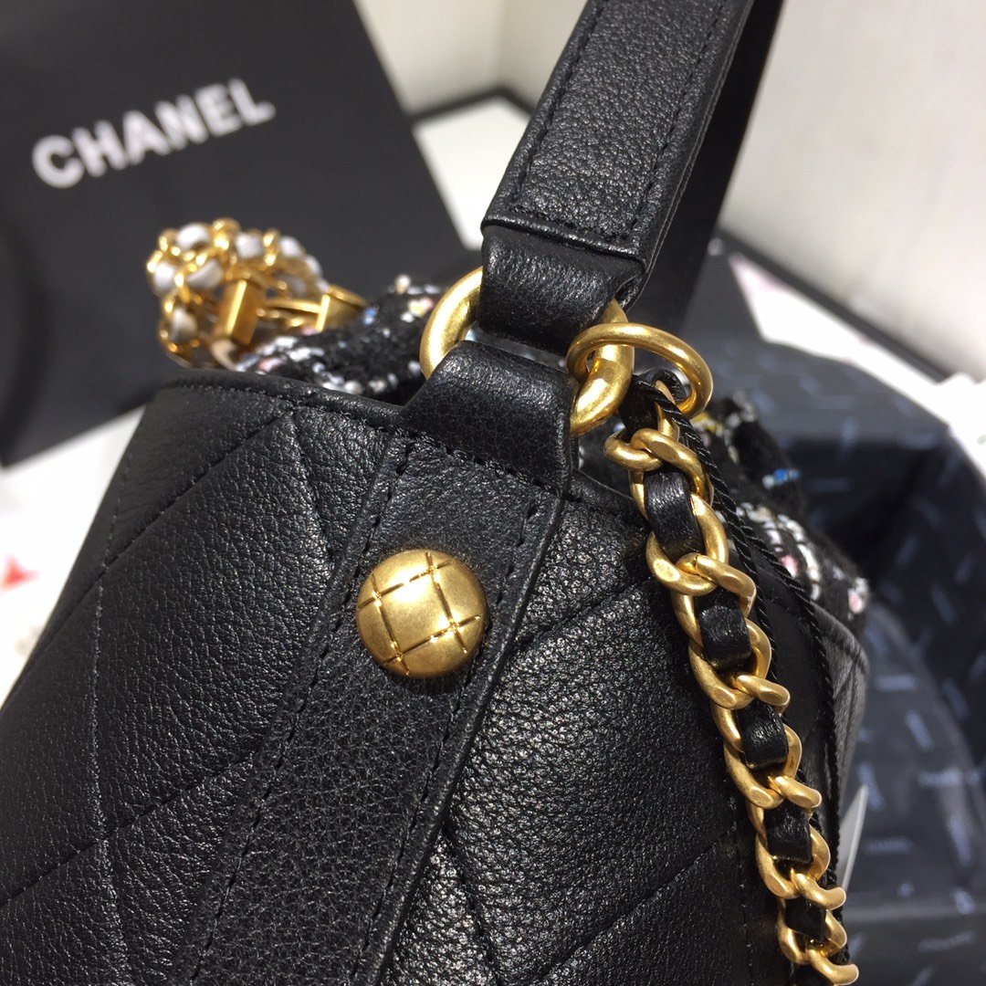 Ch**el Small Drawstring Bag Calfskin
