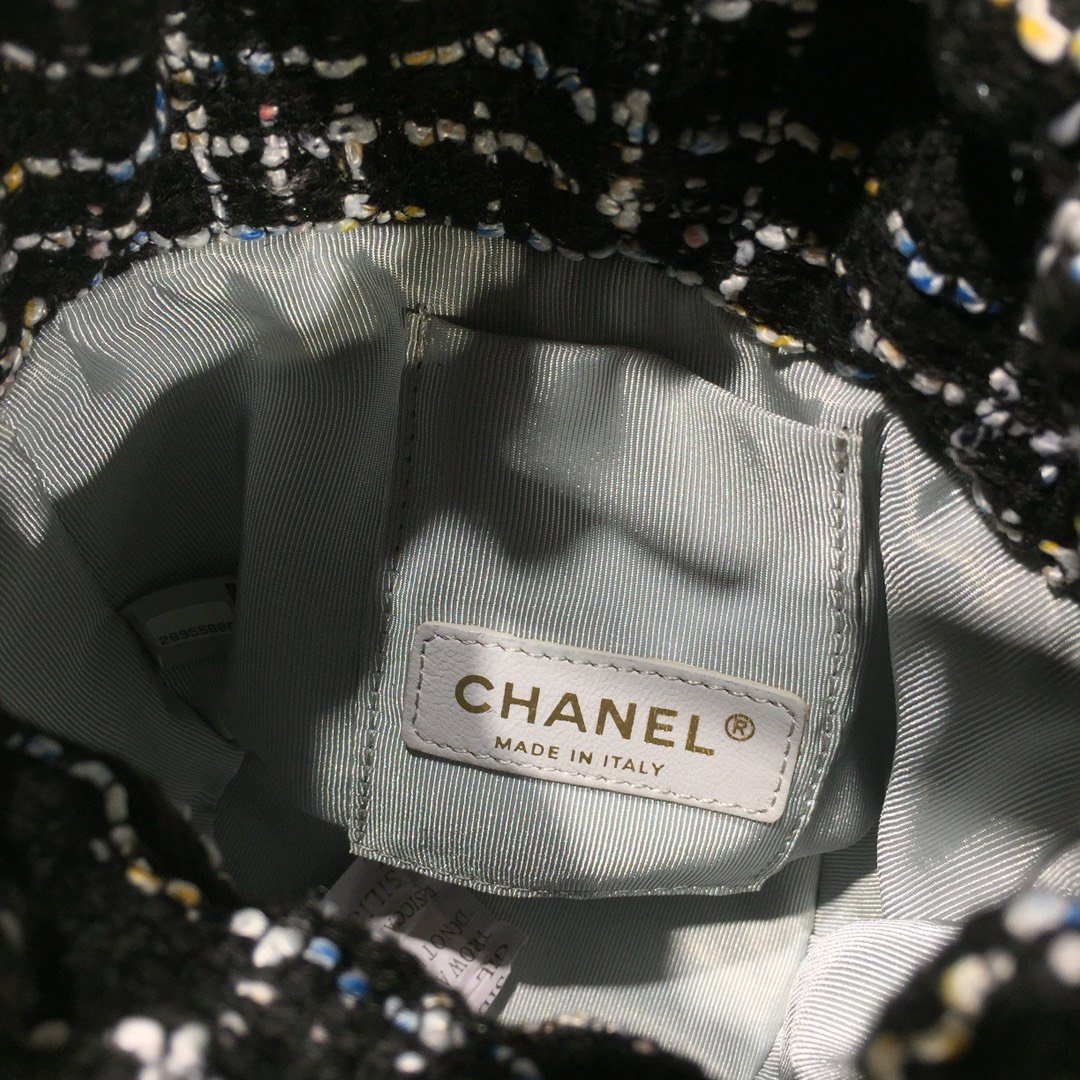 Ch**el Small Drawstring Bag Calfskin