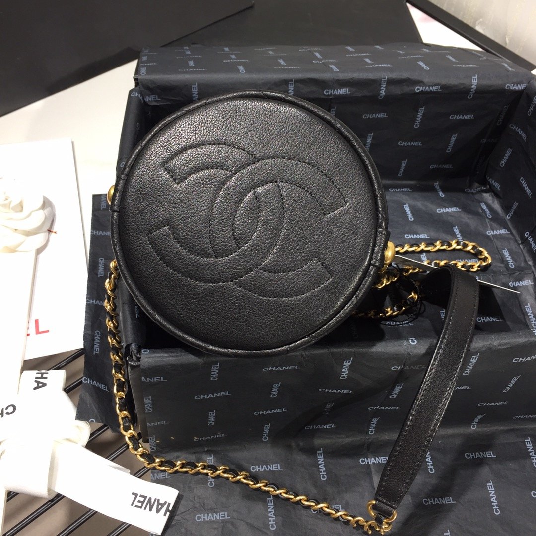 Ch**el Small Drawstring Bag Calfskin