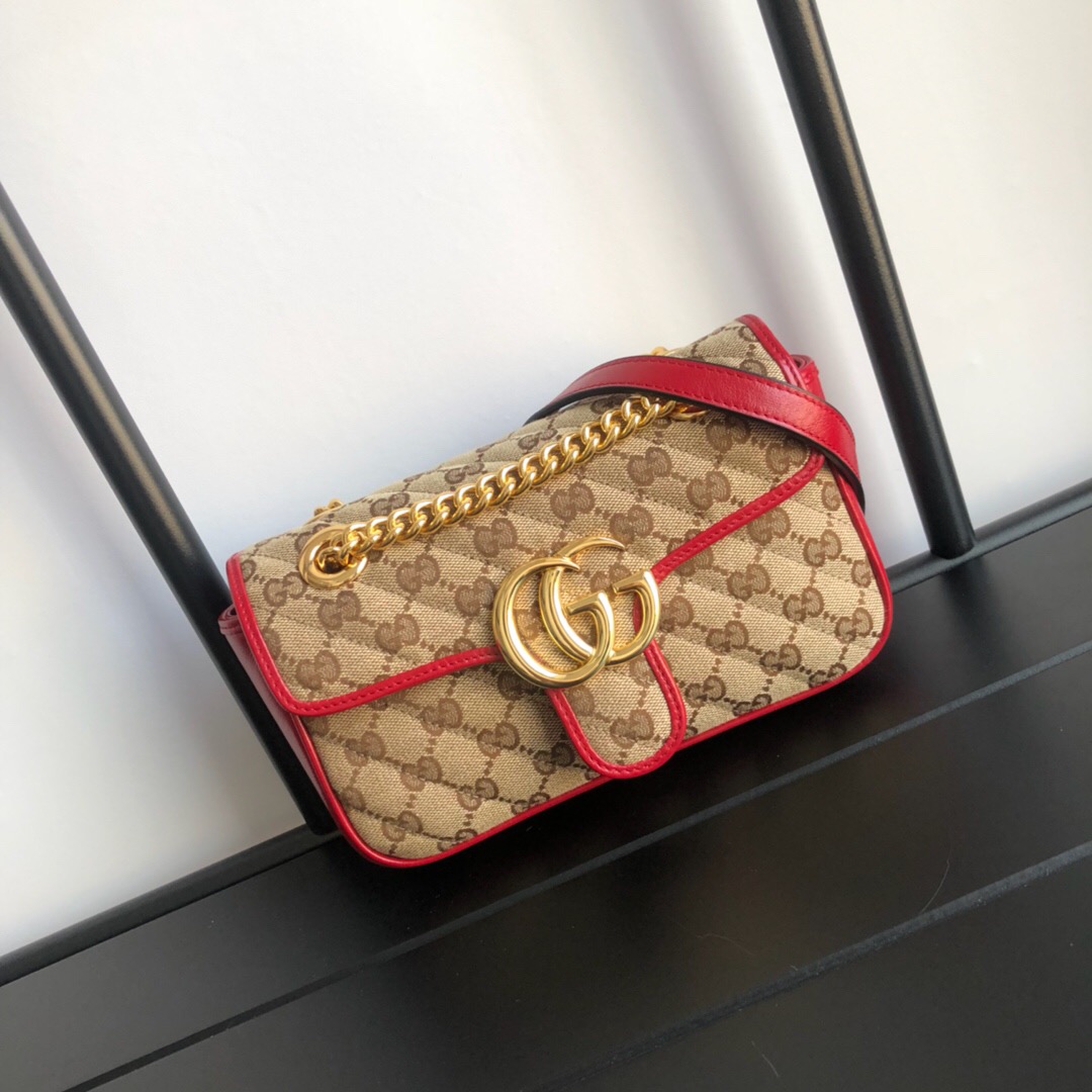 Gvc*1 Marmont Matelasse Mini Bag 22cm Red