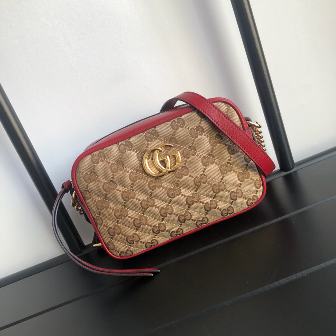 Gvc*1 Red GG Marmont Mini Bag 18cm