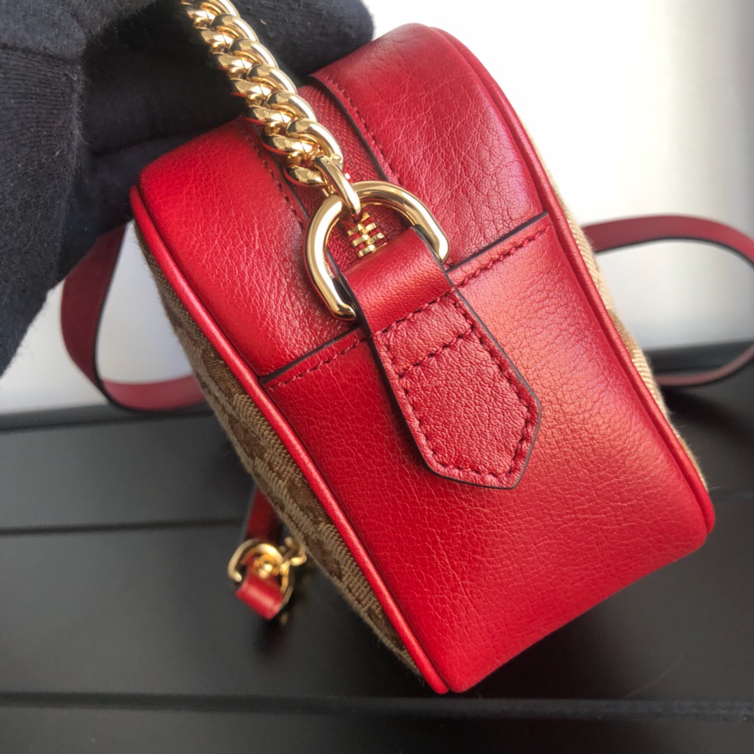 Gvc*1 Red GG Marmont Mini Bag 18cm