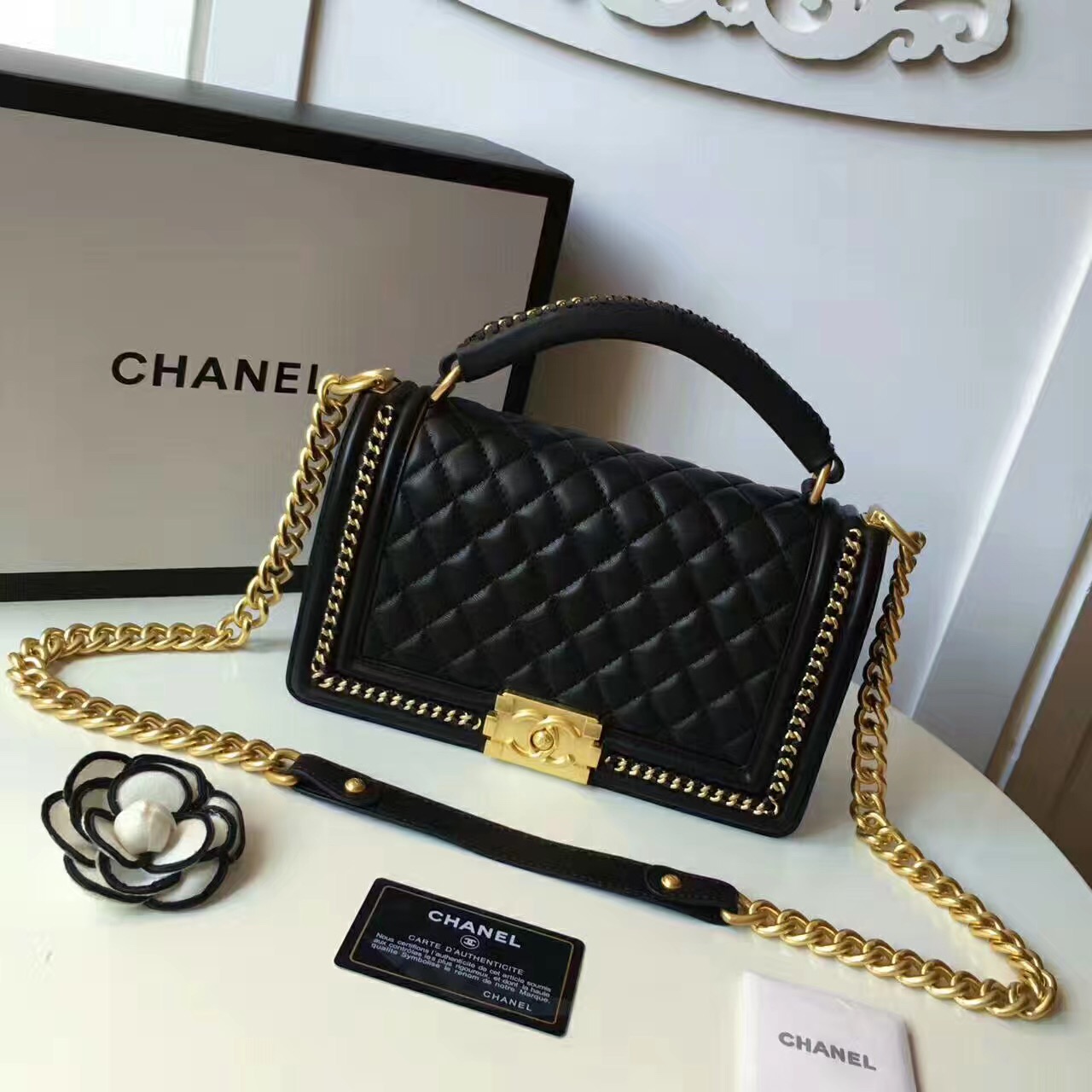 Ch**el Leboy Handbag 25cm Black