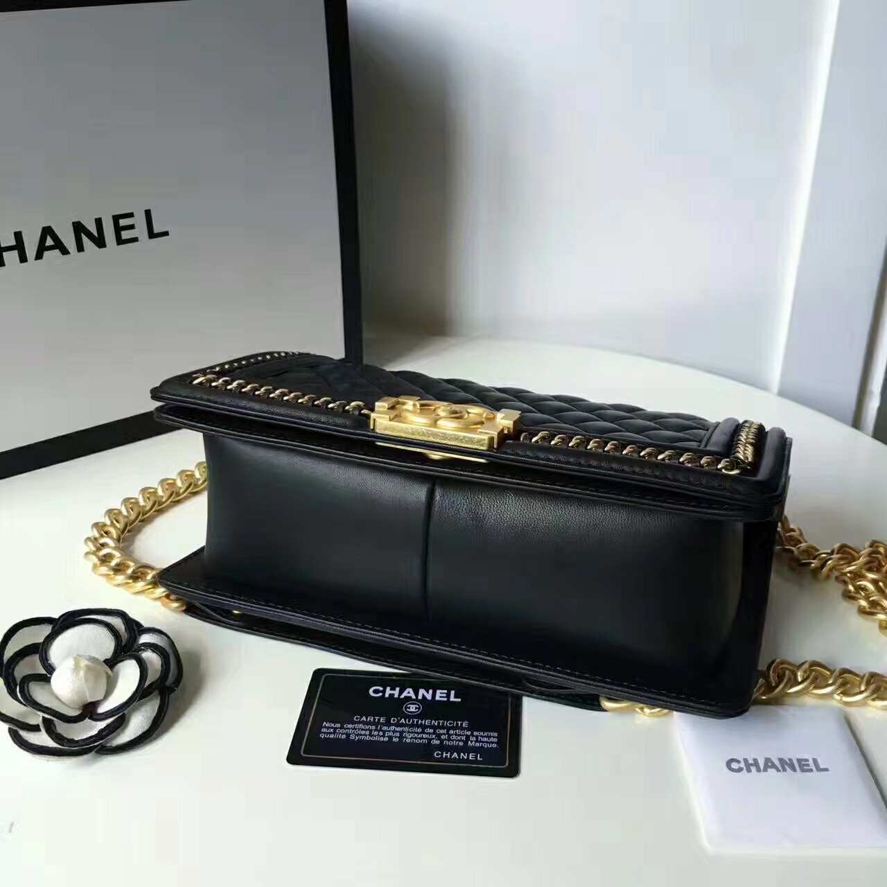 Ch**el Leboy Handbag 25cm Black