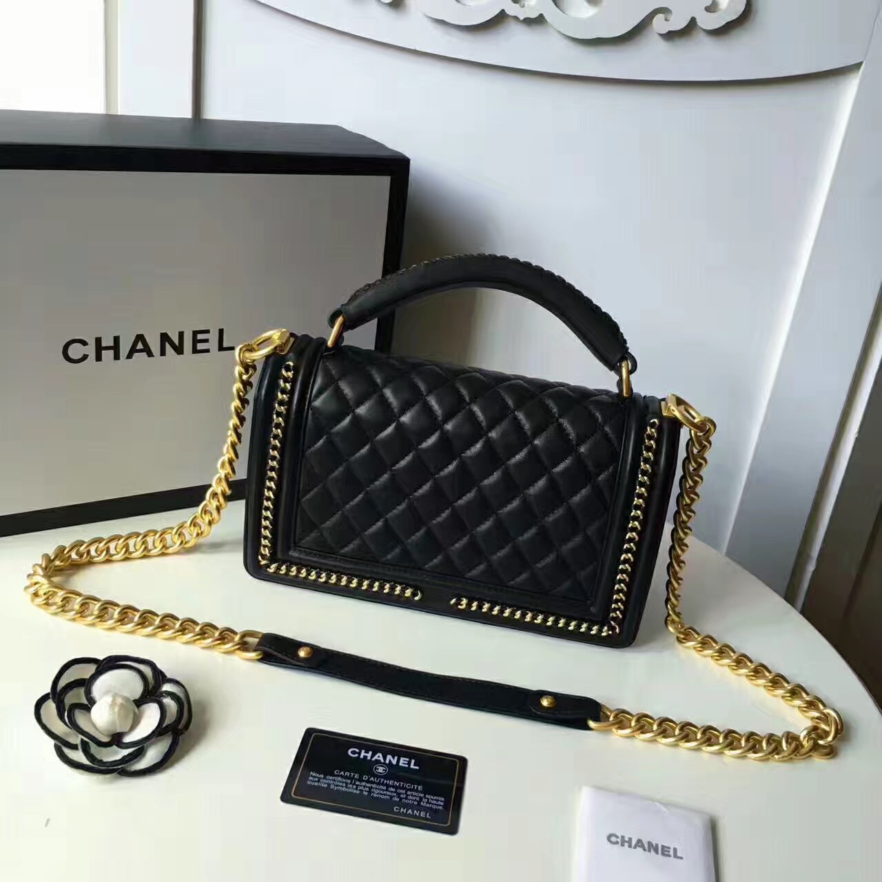 Ch**el Leboy Handbag 25cm Black