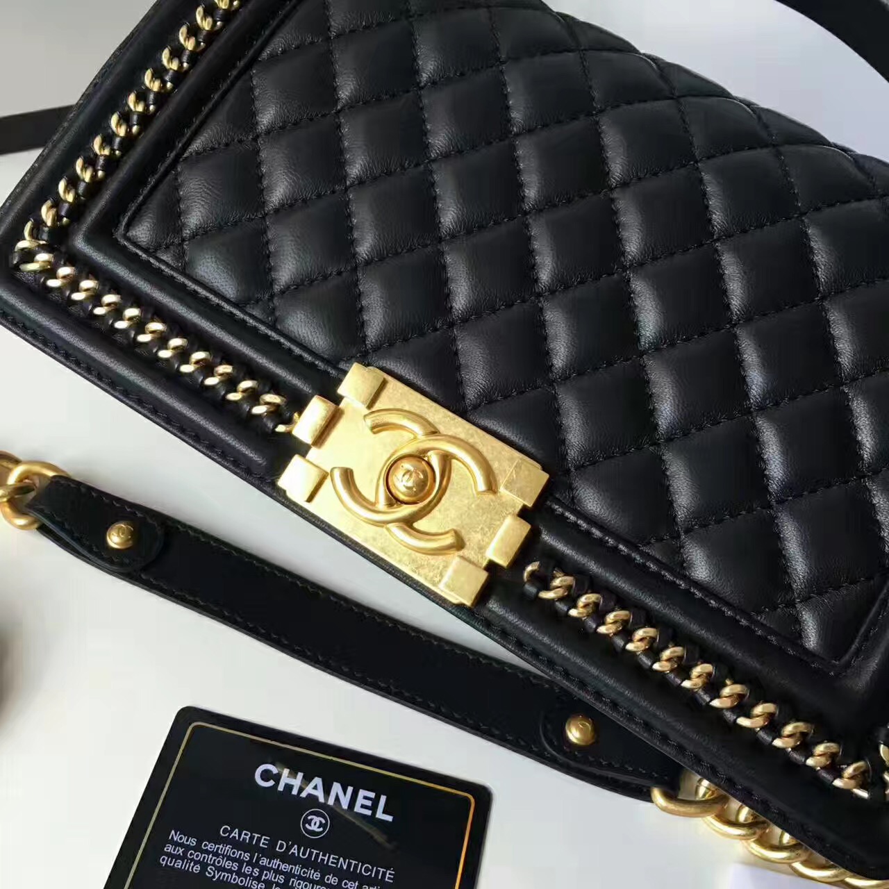 Ch**el Leboy Handbag 25cm Black