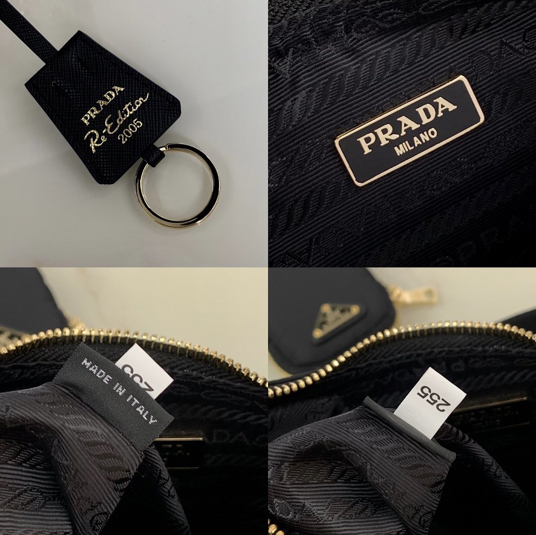 Pra*a Nylon Hobo Bag 22cm Gold Hardware