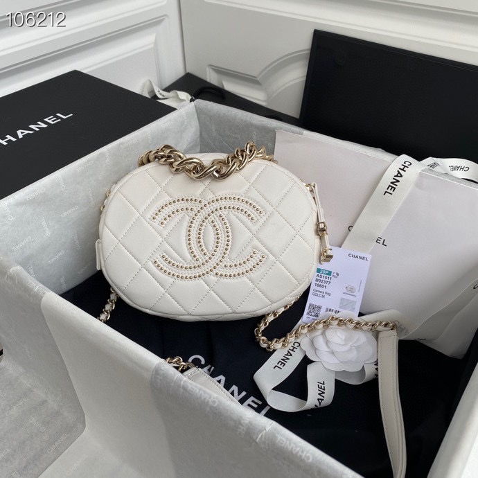 Ch**el Camera Case Lambskin Bag White