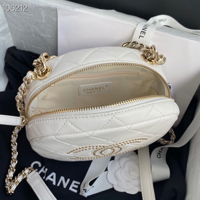 Ch**el Camera Case Lambskin Bag White