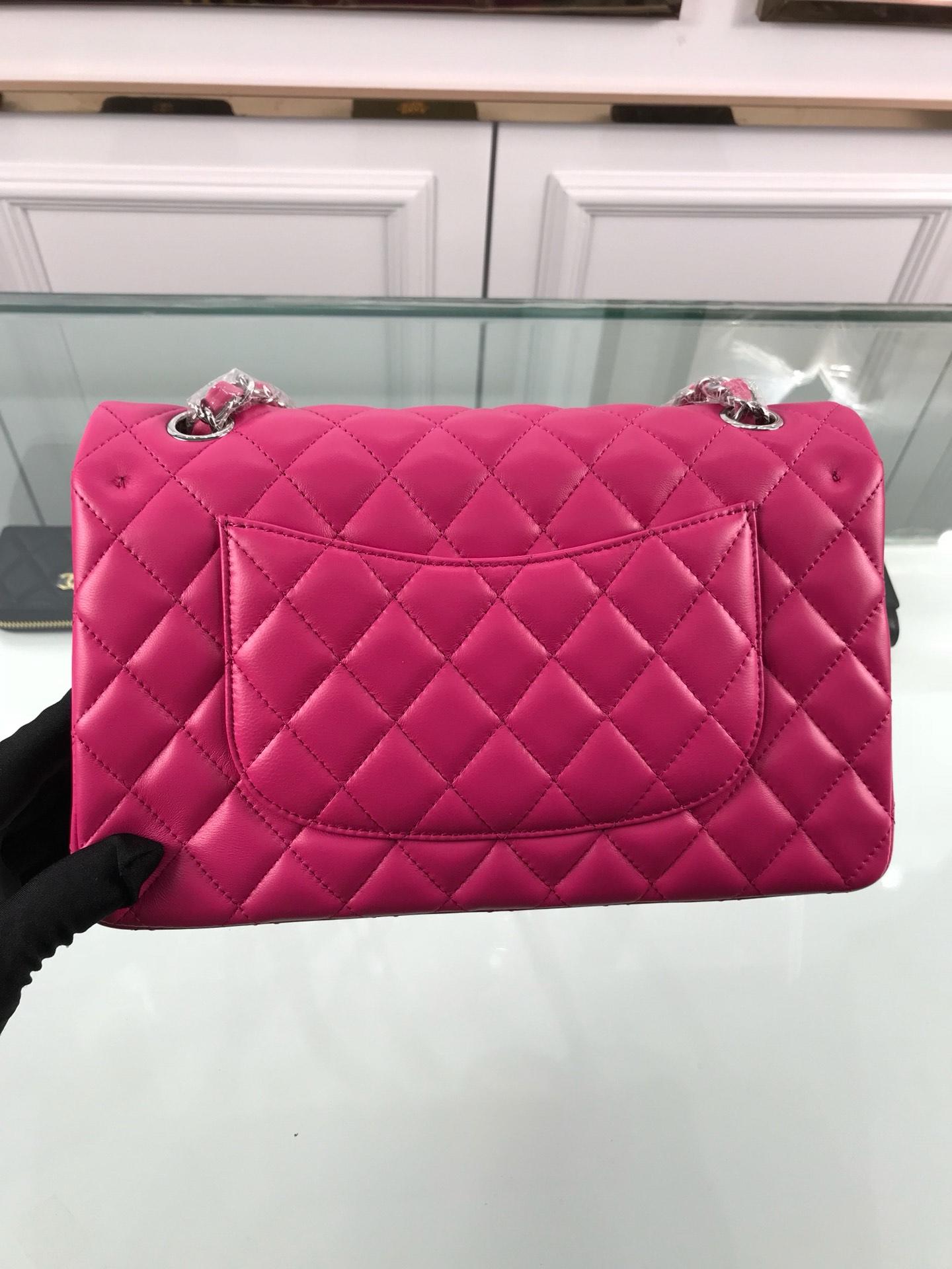 Bagsaaa Ch**el Flap Bag Lambskin Hot Pink - 25cm