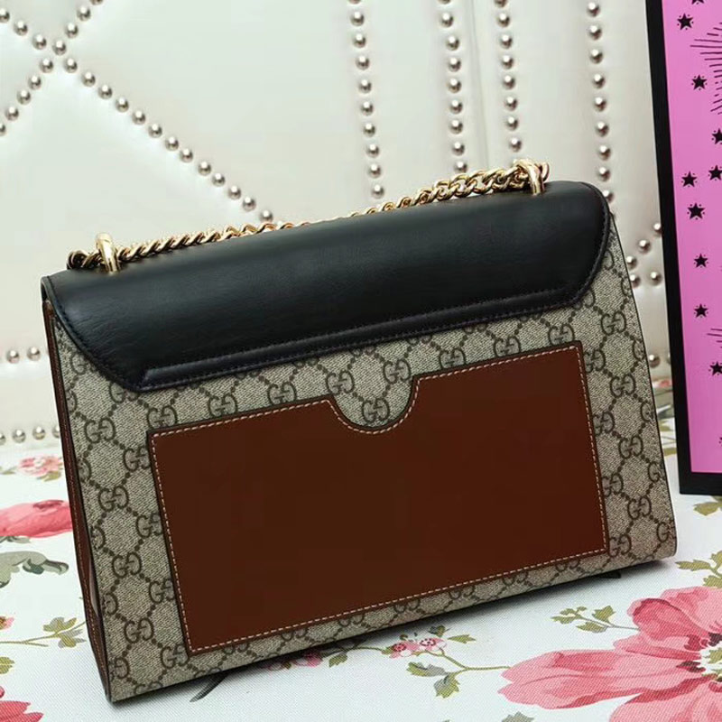 Gvc*1 Padlock medium GG shoulder bag Black