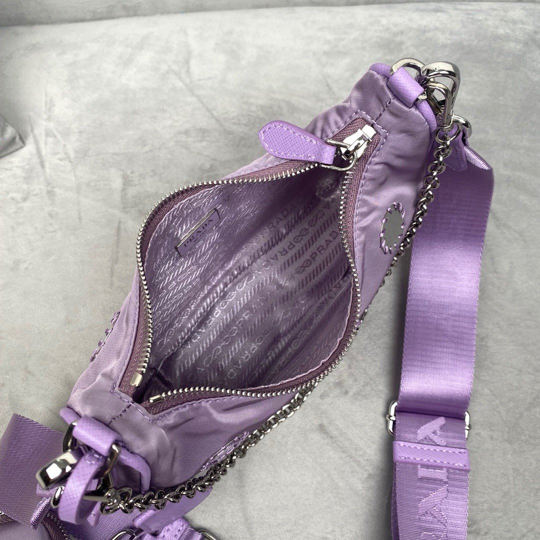 Pra*a 1BH204 Nylon Hobo Bag 22cm 001