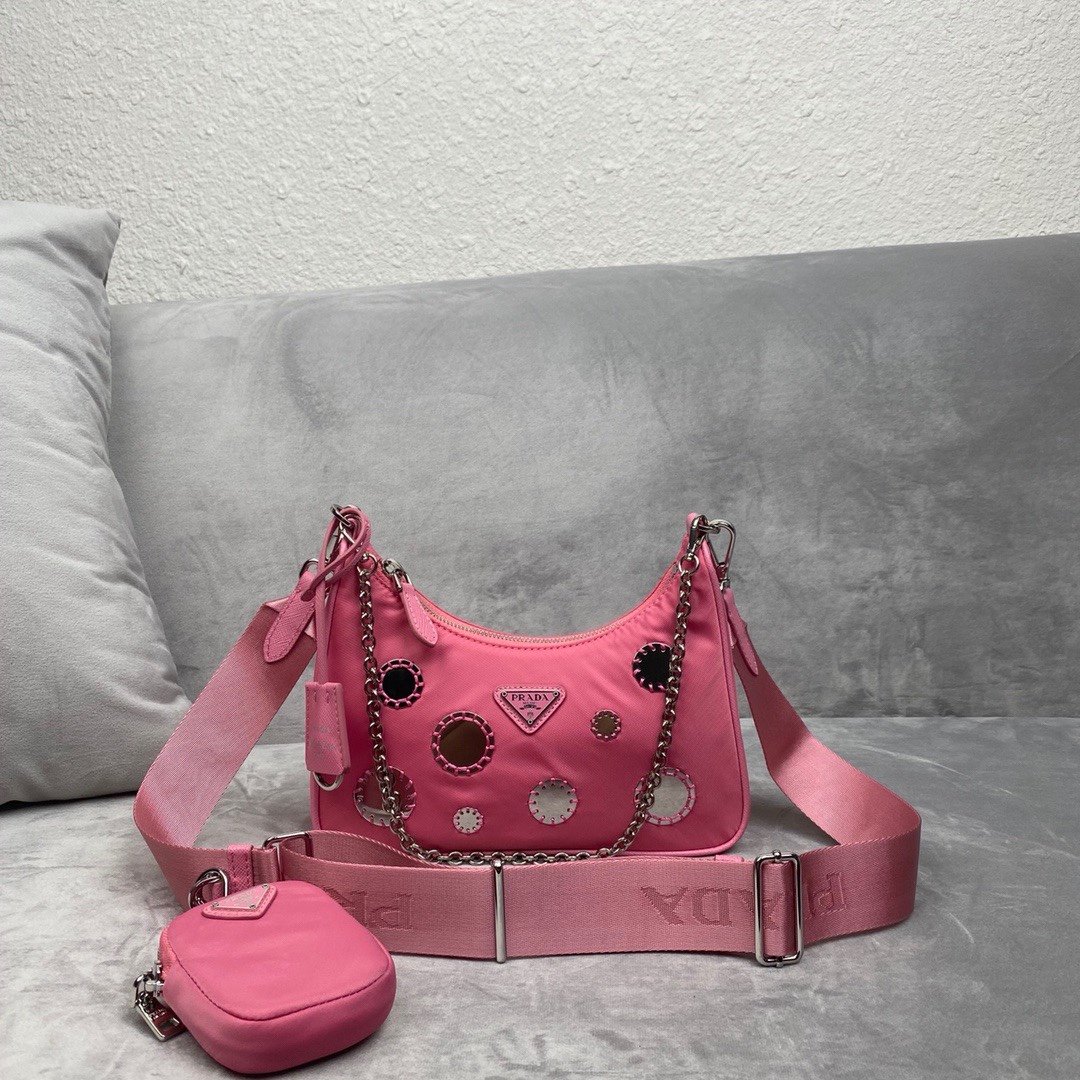 Pra*a 1BH204 Nylon Hobo Bag 22cm 002