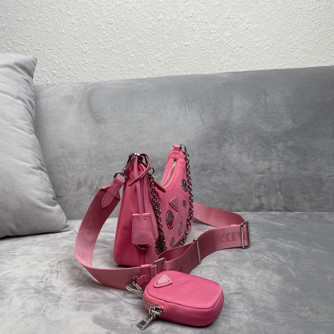 Pra*a 1BH204 Nylon Hobo Bag 22cm 002